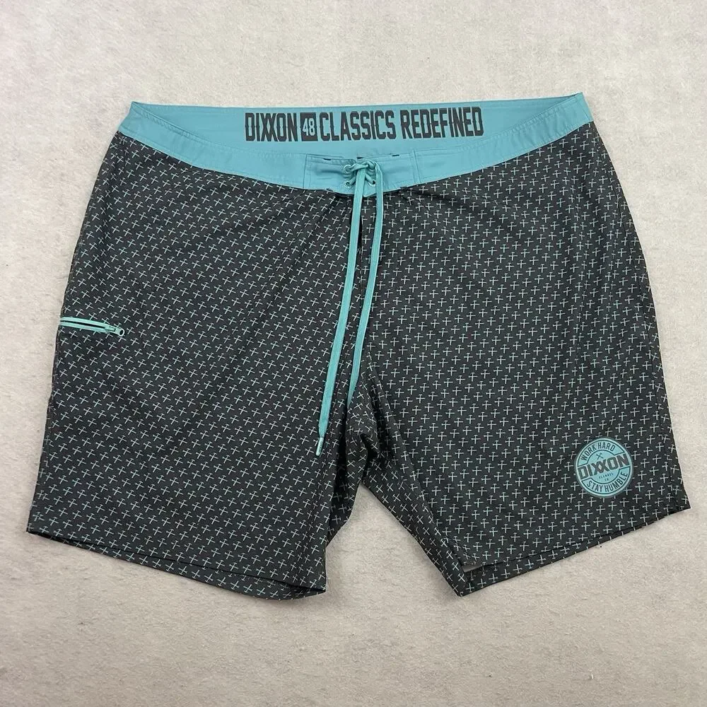 Dixxon Board Shorts Mens 48 Gray Drawstring Waist Surf Swim Trunks
